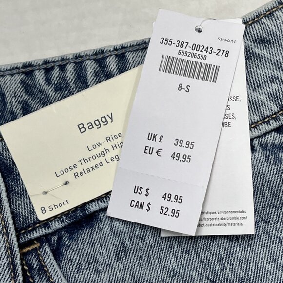 Hollister Y2K Jeans Womens 8P 29‎ Short Low Rise Baggy Vintage Wash Denim Skater - Picture 8 of 11